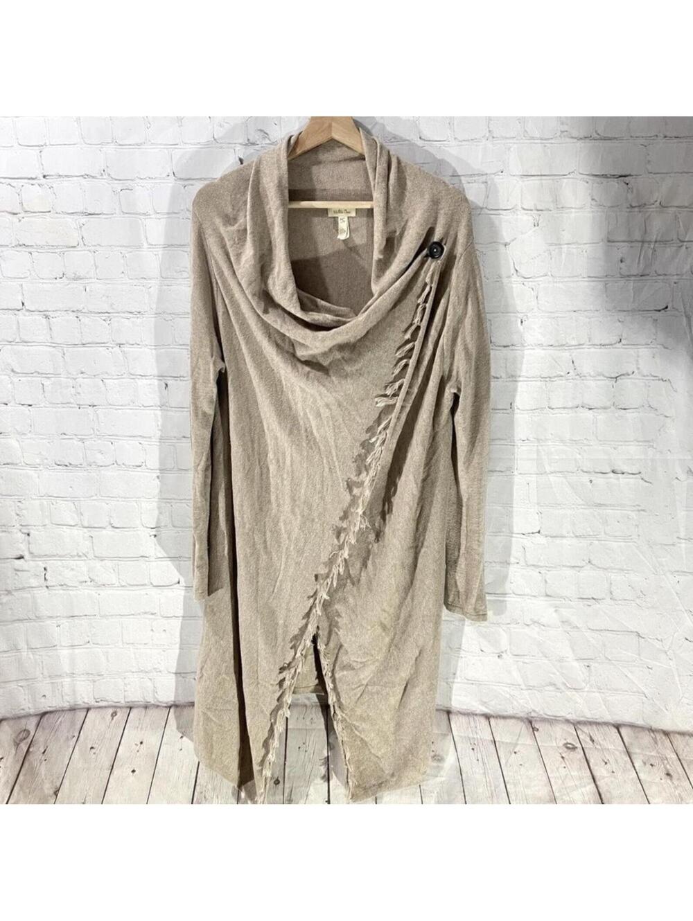 Matilda Jane Come On Over Drape Wrap Cardigan Sweater Womens S Lagenlook Fringe